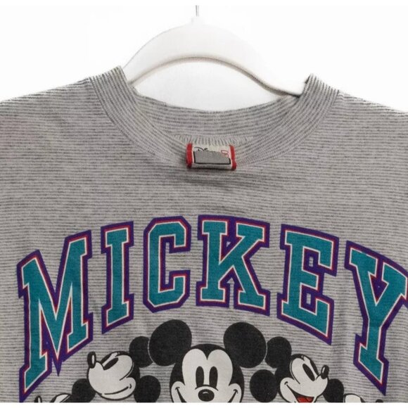 Disney Designs Mens Gray Graphic T Shirt Spellout Mickey Crew Short Sleeve L/XL - Picture 5 of 8